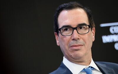 US Treasury Secretary Steven Mnuchin attends a session at the Congres center during the World Economic Forum (WEF) annual meeting in Davos, on January 21, 2020. (Fabrice COFFRINI/AFP)