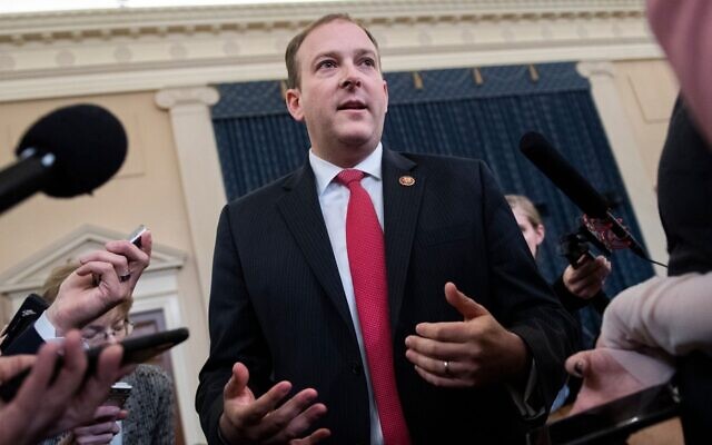 Rep. Lee Zeldin introduced a measure that would would add language to 1970s-era anti-boycott laws that targeted the Arab League boycott of Israel. (Tom Williams/CQ-Roll Call, Inc via Getty Images, JTA)