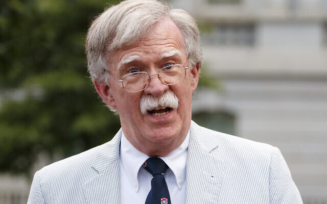 In this July 31, 2019 file photo, then National security adviser John Bolton speaks to media at the White House in Washington. (AP Photo/Carolyn Kaster)