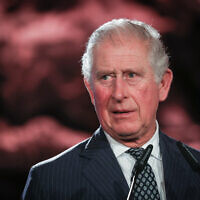 Charles, Prince of Wales, speaks during the Fifth World Holocaust Forum at the Yad Vashem Holocaust memorial museum in Jerusalem, January 23, 2020 (Yonatan Sindel/Flash90)