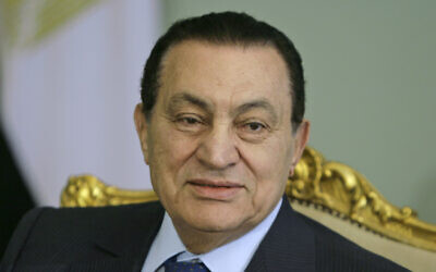 In this April 2, 2008 file photo, Egyptian President Hosni Mubarak looks on during a meeting at the Presidential palace in Cairo, Egypt (AP Photo/Amr Nabil)