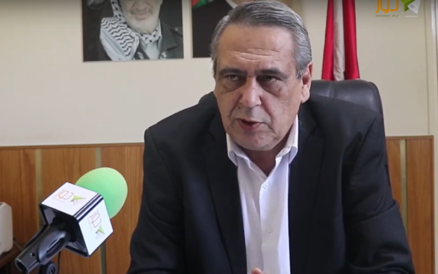 Hamdallah Hamdallah, mayor of the Palestinian town of Anabta in the West Bank. (Screenshot: YouTube)