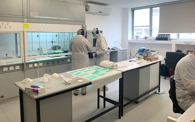 Sonovia Ltd. uses nanotechnology to create fabrics that have been shown to be effective against bacterial and fungal infections. The firm's lab in Ramat Gan (Courtesy)