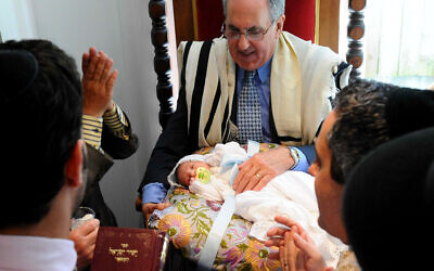 Illustrative: a Jewish circumcision ceremony in San Francisco. (AP Photo/Noah Berger)