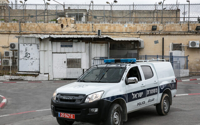 A view of the entrance to the Russian Compound detention center in Jerusalem, March 12. 2020. (Olivier Fitoussi/Flash90)