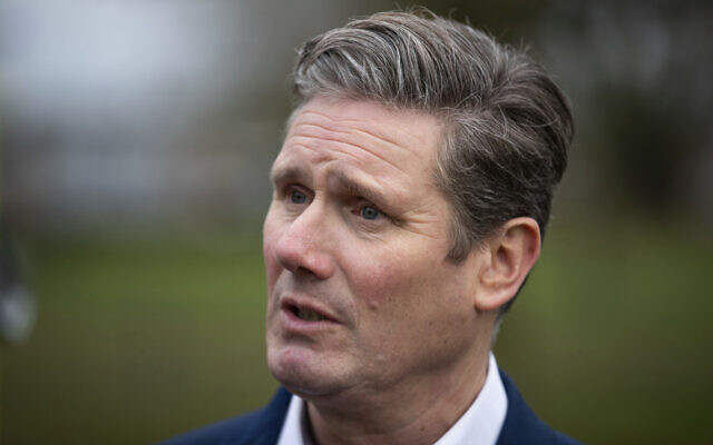 File: Labour Party lawmaker Keir Starmer speaks to the media following the launch of his campaign to succeed Jeremy Corbyn as party leader, in Stevenage, England, Sunday Jan. 5, 2020 (Aaron Chown/PA via AP)
