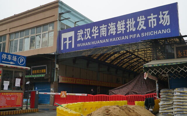 The Wuhan Huanan Wholesale Seafood Market, where the coronavirus is believed to have initially spread, seen January 21, 2020.  (AP Photo/Dake Kang)