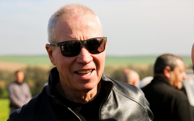 Minister of Immigration and Absorption Yoav Galant attends a memorial ceremony for late Israeli prime minister Ariel Sharon on February 21, 2020, at the family's Sycamore ranch, near the Israeli city of Sderot. (Flash90)