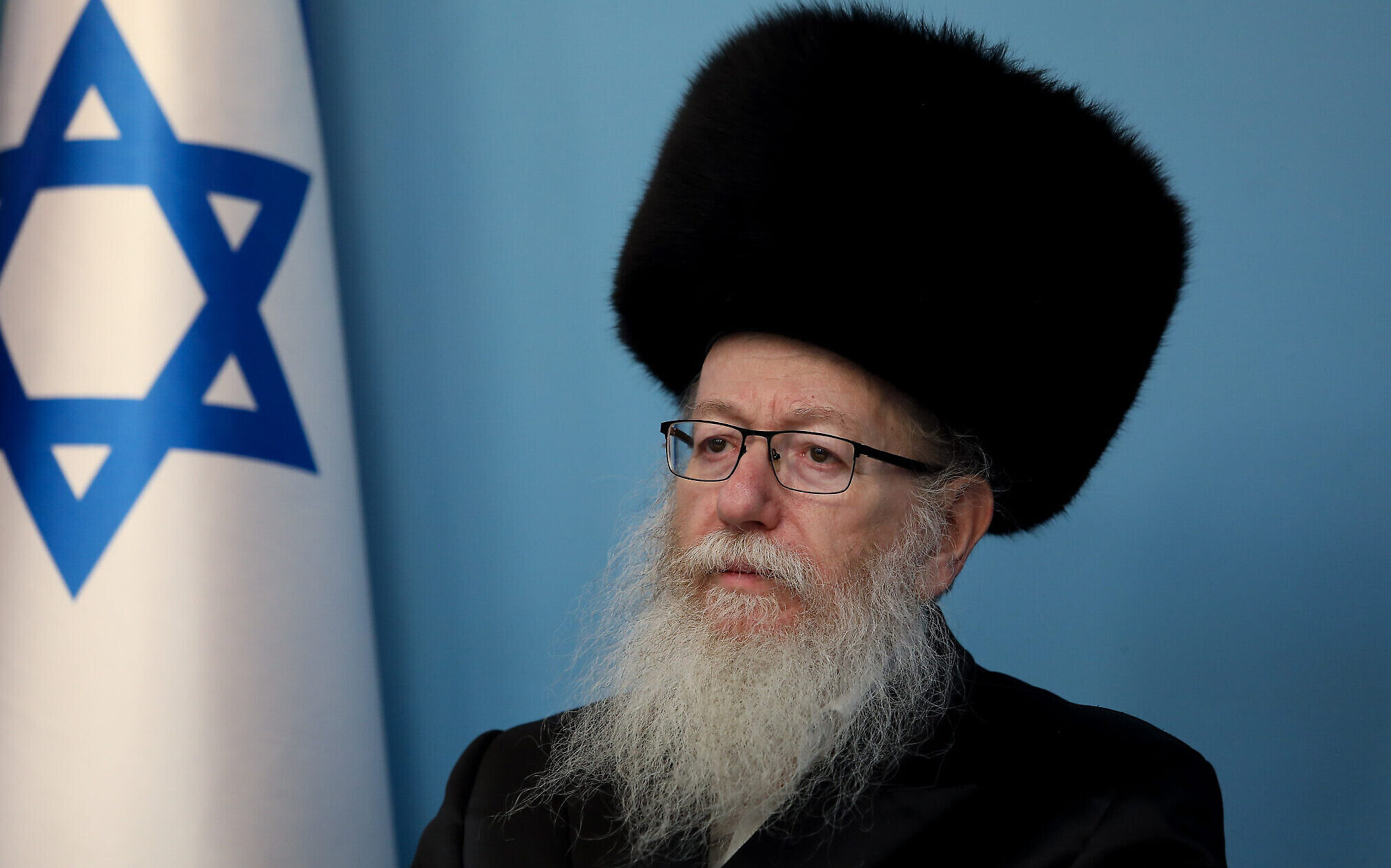Health Minister Yaakov Litzman at a press conference about the coronavirus at the Prime Minister’s Office in Jerusalem, March 11, 2020. (Flash90)