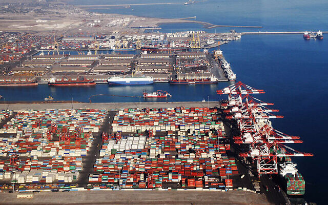 The Shahid Rajaee port facility near the Iranian coastal city of Bandar Abbas. (Iran Ports and Maritime Organization)