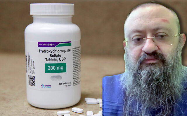 Dr. Vladimir Zelenko promoted hydroxychloroquine as a treatment for COVID-19. (Getty Images and screenshot from Whatsapp video via JTA)
