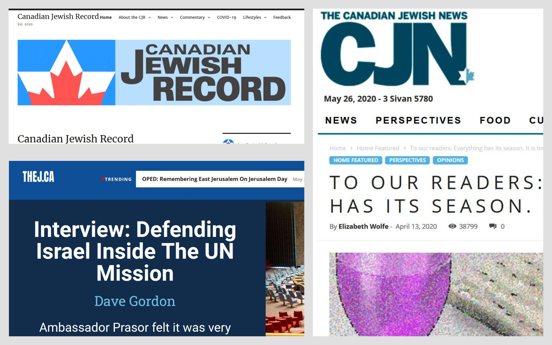Canada two new Jewish outlets, but COVID19 has media on life