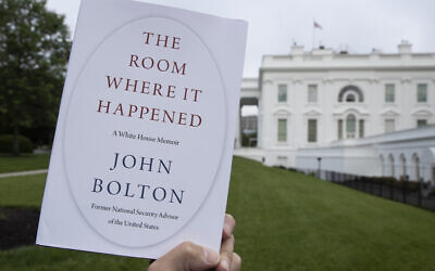 A copy of 'The Room Where It Happened,' by former national security adviser John Bolton, is photographed at the White House, Thursday, June 18, 2020, in Washington. (AP Photo/Alex Brandon)