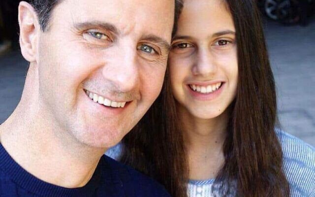 Syrian dictator Basher Assad and his daughter Zein (Twitter)