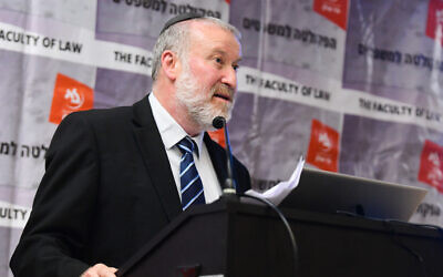 Attorney General Avichai Mandelblit speaks at an event at Bar Ilan University, March 4, 2020. (FLASH90)