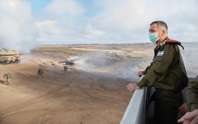 IDF Chief of Staff Aviv Kohavi observes a military exercise in northern Israel on June 23, 2020. (Israel Defense Forces)