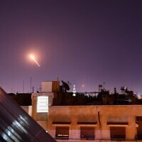 Syrian air defenses respond to alleged Israeli missiles targeting south of the capital Damascus, on July 20, 2020. (AFP)