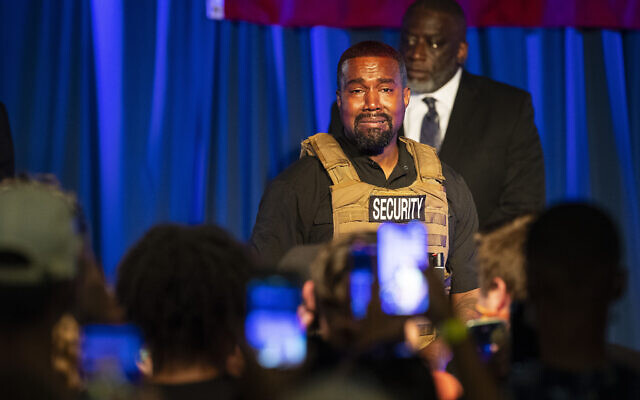 Illustrative: Kanye West makes his first presidential campaign appearance in North Charleston, South Carolina, July 19, 2020. (Lauren Petracca Ipetracca/The Post And Courier via AP)