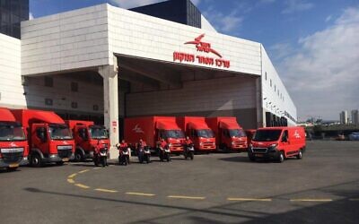 Delivery trucks of the Israel Postal Company (Courtesy)
