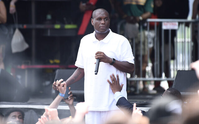 Jay Electronica performs at the Governors Ball Music Festival in New York City, June 2, 2018. (Steven Ferdman/Getty Images via JTA)