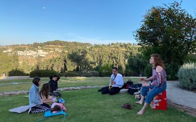 The weekly meetings of Tzomet Lev, created by the Mekudeshet Festival for the 2020 summer season, as a way to bring together Jewish and Arab residents of southern Jerusalem (Courtesy Mekudeshet)