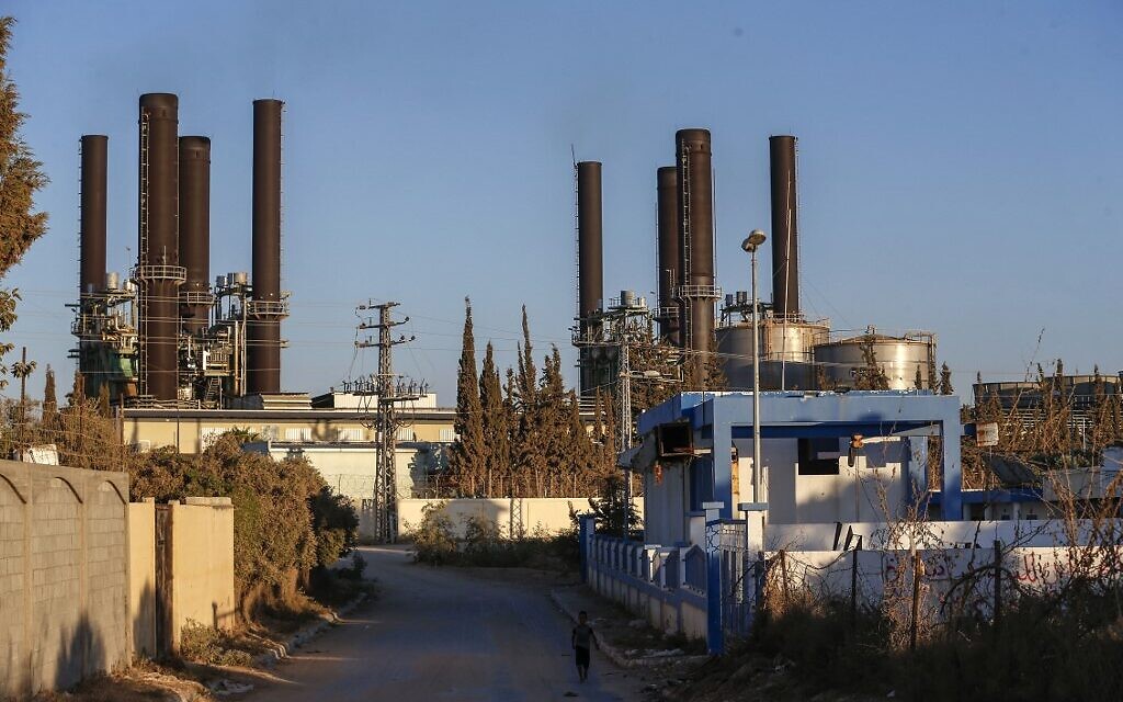 A picture shows a power generating facility in the middle of the Gaza Strip on August 17, 2020. (Mohammed ABED / AFP)