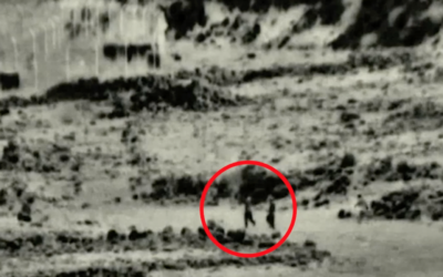 IDF footage showing a group of four people whom the IDF says crossed into Israeli territory and tried to plant a bomb in an unmanned outpost on August 2, 2020. (Screen capture/Israel Defense Forces)