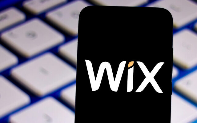 The Wix website-building app logo. (Rafael Henrique/SOPA Images/LightRocket via Getty Images/JTA)