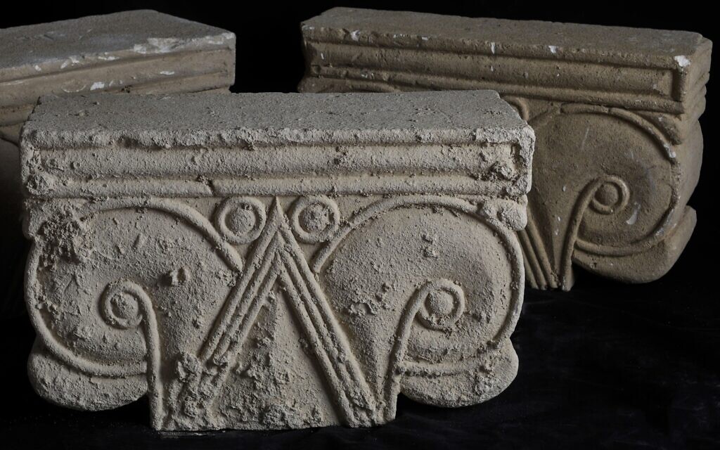 Column heads dating back to First Temple era (Shai Halevi, Israel Antiquities Authority)