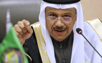 Bahrain’s Foreign Minister Abdullatif bin Rashid Al-Zayani. (AP/Amr Nabil)