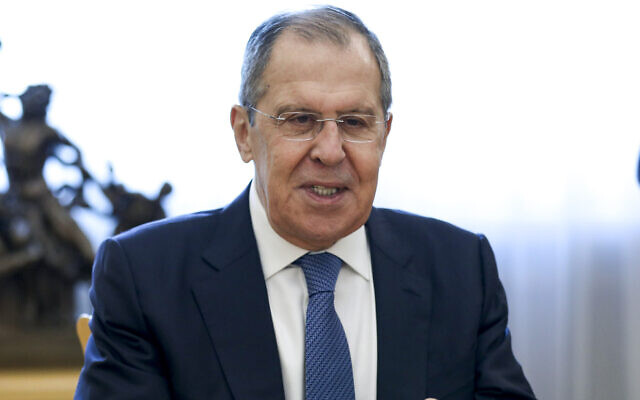 Russian Foreign Minister Sergey Lavrov in Moscow, Russia, September. 23, 2020. (Russian Foreign Ministry Press Service via AP)