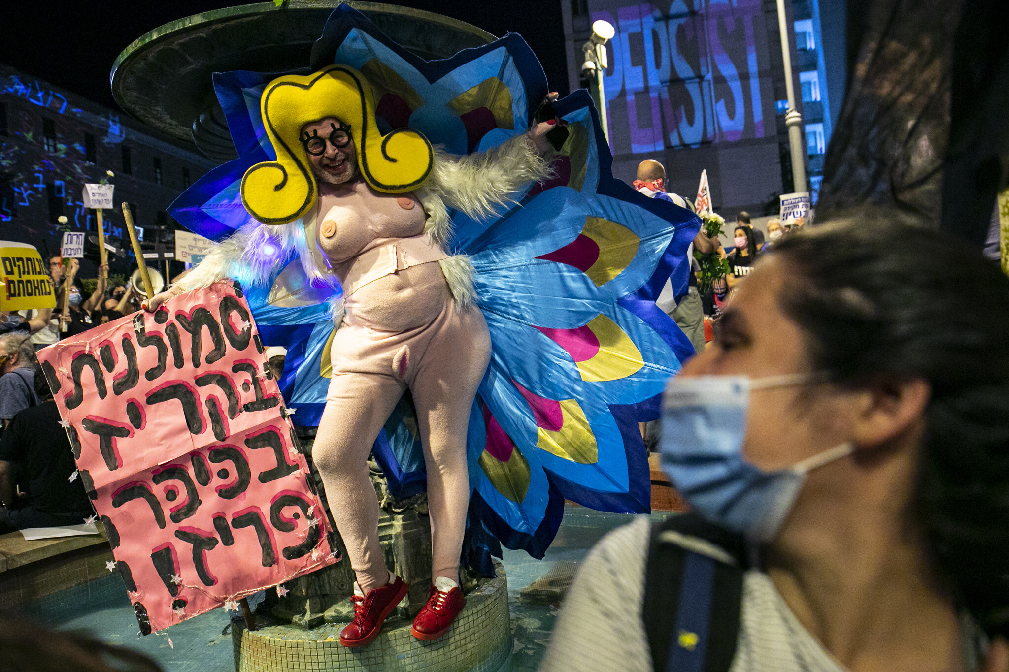 Police arrest artist in naked woman costume at anti-Netanyahu protest The Times of Israel
