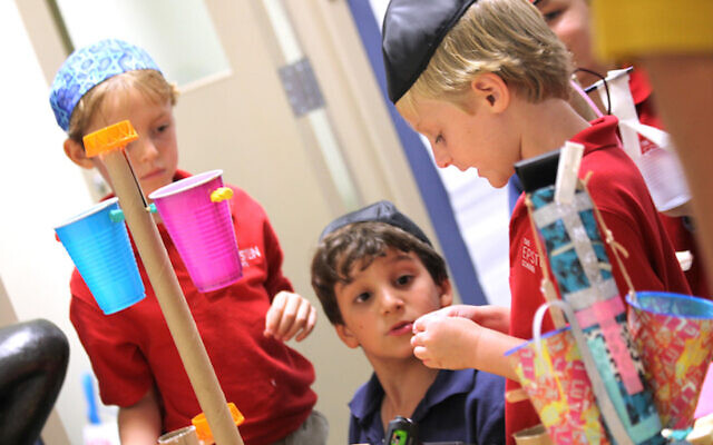 An illustrative photo of students at a US Jewish day school. (Courtesy of The Epstein School via JTA)