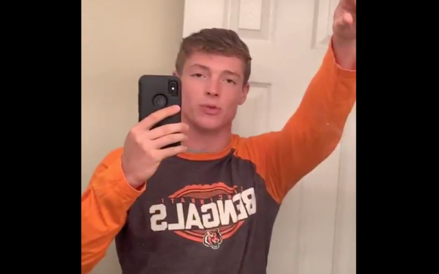 2nd Lt. Nathan Freihofer in a TikTok video published on August 28, 2020. (Screen capture/Twitter)