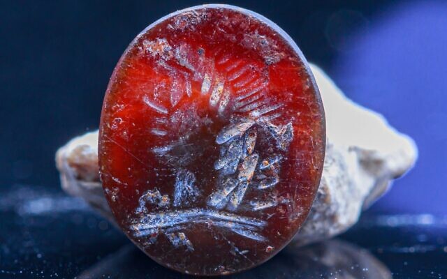 2,000-year-old seal with the image of Apollo discovered in the City of David near Jerusalem's Western Wall. (Eliyahu Yanai/City of David)