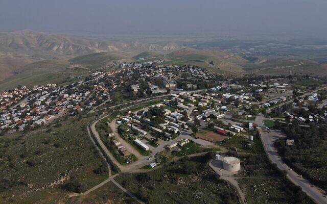 The West Bank settlement of Ma'ale Efraim on the hills of the Jordan Valley, February 18, 2020. (AP/Ariel Schalit, File)
