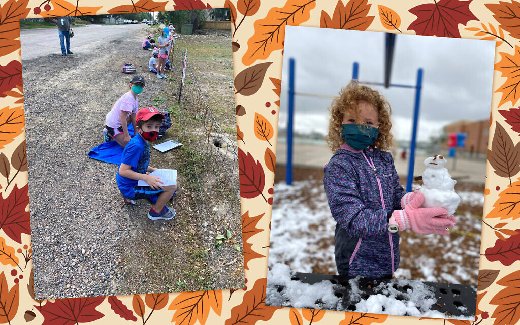Illustrative: Students participate in outdoor activities at the Denver Jewish Day School, 2020. (Courtesy of Denver Jewish Day School/ via JTA)