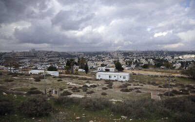 A general view of the Givat Hamatos neighborhood in east Jerusalem, on November 15, 2020. (AP Photo/ Mahmoud Illean)