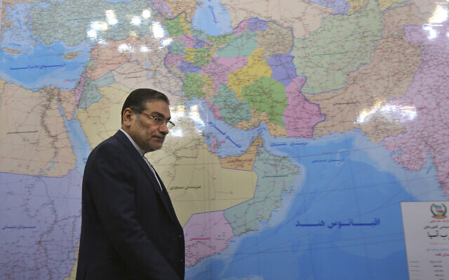 Secretary of Iran's Supreme National Security Council, Ali Shamkhani, arrives for a meeting at his office in Tehran, Iran, March 16, 2014. (Vahid Salemi/AP)