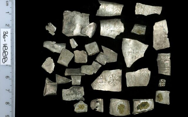 A silver hoard of pieces used for currency prior to coin minting. (Clara Amit/Israel Antiquities Authority)