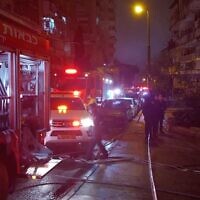 Building damaged in a fire late at night in Kiryat Moshe, November 25, 2020. (Courtesy, Fire and Rescue Services spokesperson)