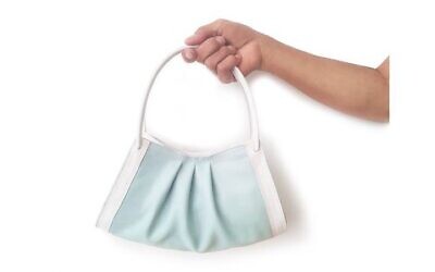 Kobi Levi's Face It handbag, inspired by the blue disposable masks worn by many during COVID-19 (Courtesy Kobi Levi)