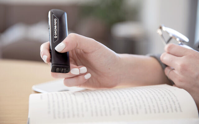 The OrCam Read is a pen-like AI-based device that reads out text to people with reading challenges, such as dyslexia, mild to moderate vision loss, reading fatigue (Courtesy)