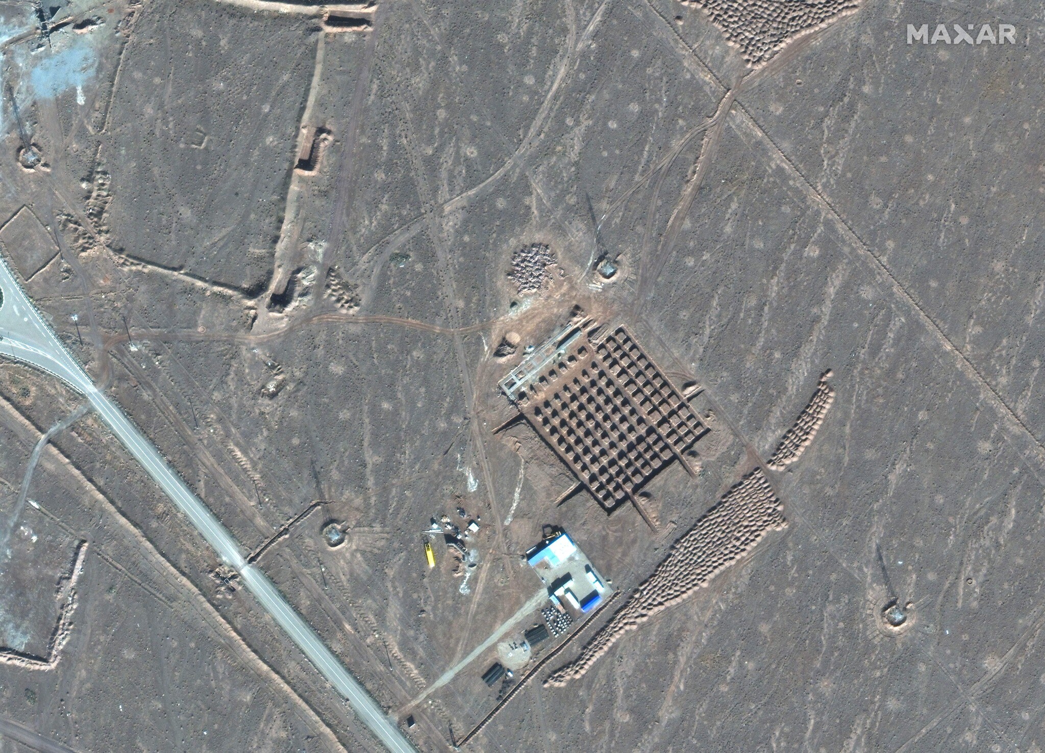 This Dec. 11, 2020, satellite photo by Maxar Technologies shows construction at Iran’s Fordo nuclear facility (Maxar Technologies via AP)