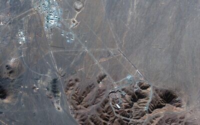 This November 4, 2020, satellite photo by Maxar Technologies shows Iran's Fordo nuclear site. (Maxar Technologies via AP)