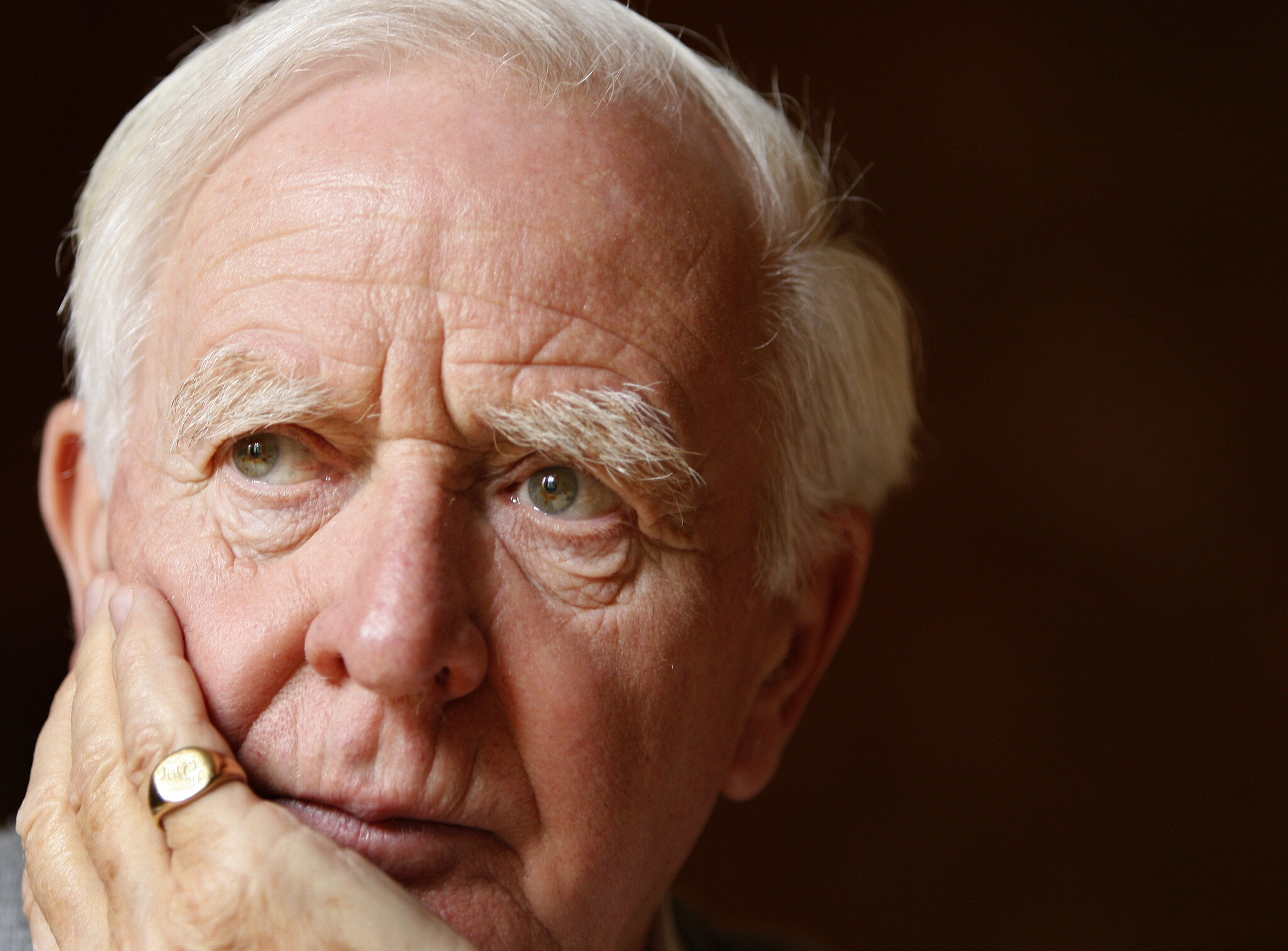 Author John Le Carre, real name David Cornwell at his home in London, Thursday, Aug. 28, 2008. (AP Photo/Kirsty Wigglesworth)