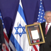 White House senior adviser Jared Kushner (L) and Prime Minister Benjamin Netanyahu speak at a press conference at the prime minister's Jerusalem residence on December 21, 2020. (Screen capture/YouTube)