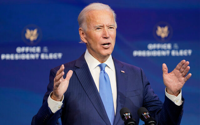 US President-elect Joe Biden announces his choice for several positions in his administration during an event in Wilmington, Delaware, December 11, 2020. (AP Photo/Susan Walsh)