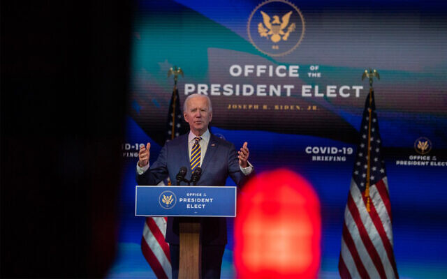 US President-elect Joe Biden delivers remarks on the pandemic in Wilmington, December 29, 2020. (Mark Makela/Getty Images/AFP)