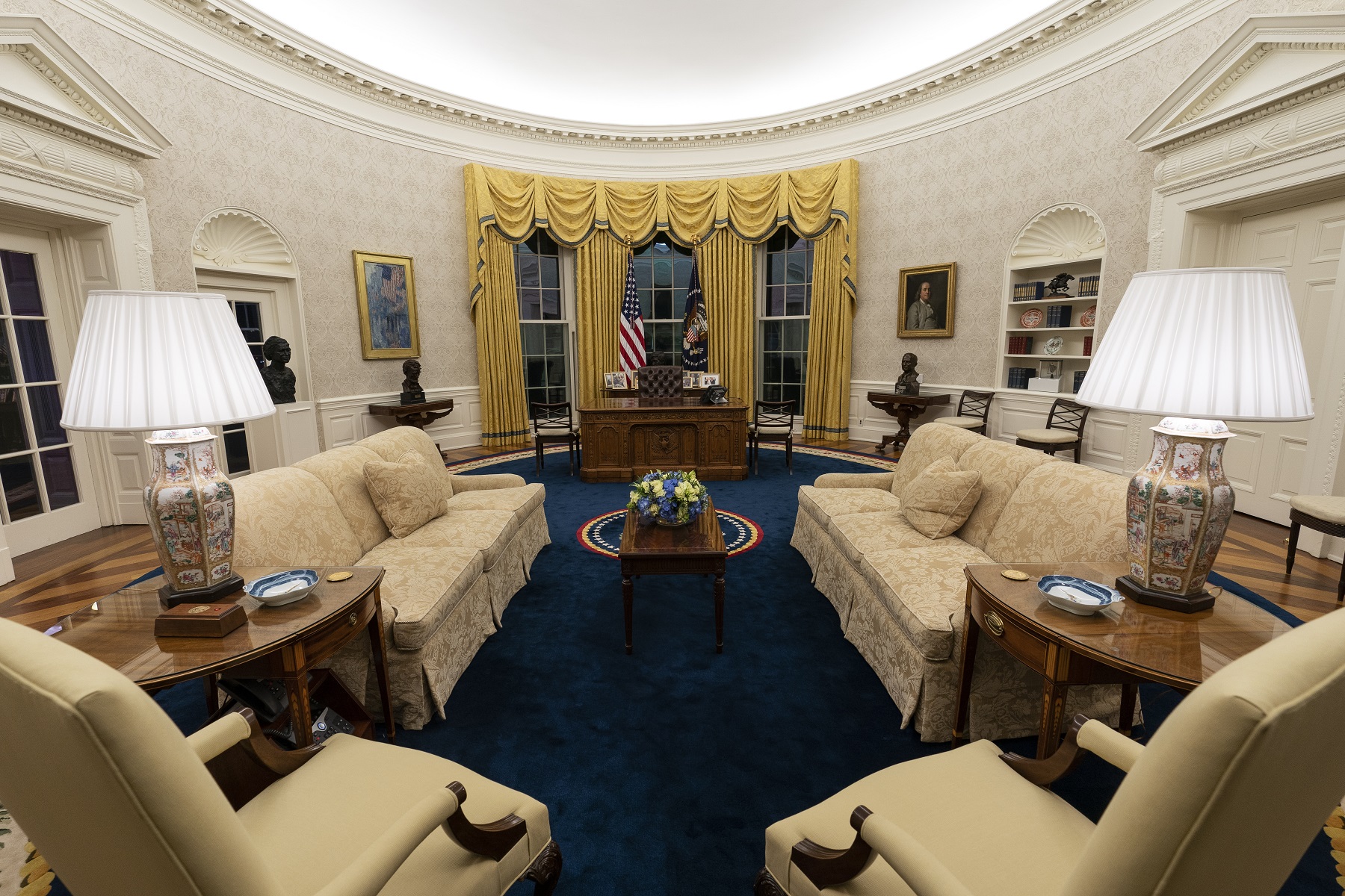 Joe Biden does some Oval Office redecoration | The Times of Israel